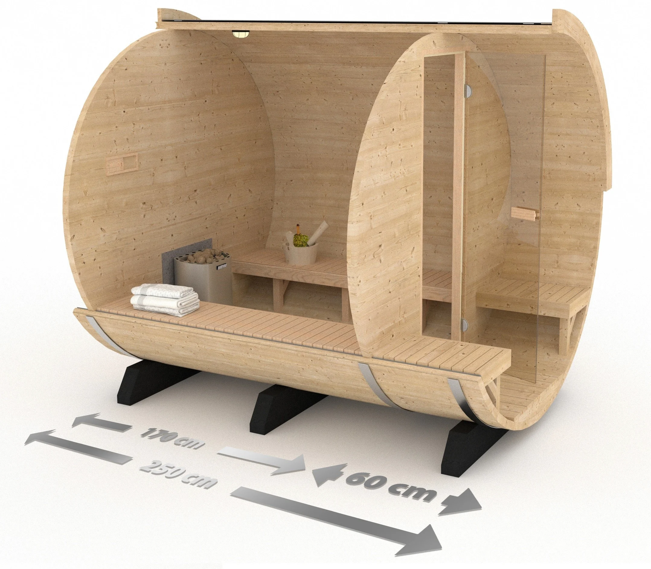 2.5m Sauna layout